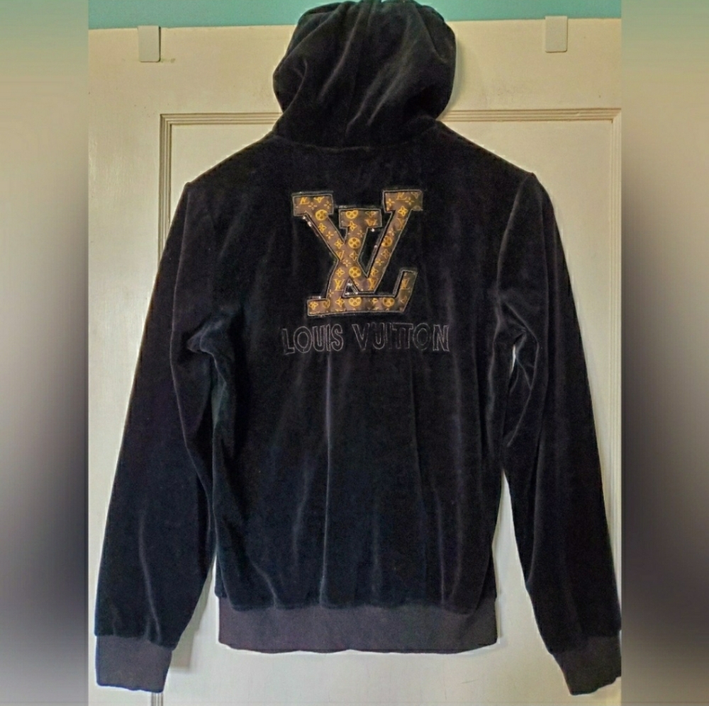 Louis Vuitton Rare Velvet Bling Sparkle Hoodieπ